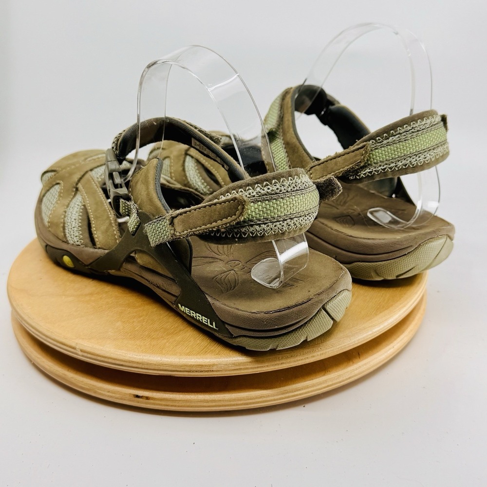 Merrell Azura Wrap Sandals Shoes Womens 10 Brown Green Hiking Comfort - Picture 6 of 8